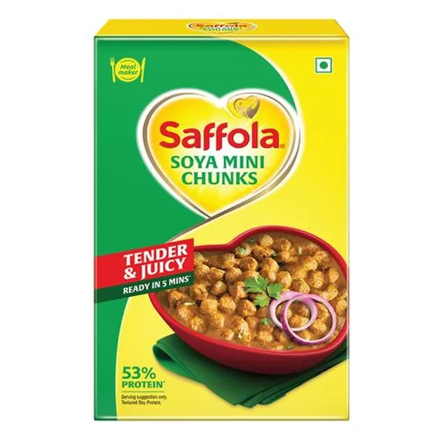 Saffola Soya Mini Chunks - Tender & Juicy, High In Protein & Fibre