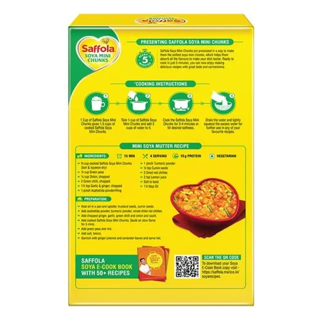 Saffola Soya Mini Chunks - Tender & Juicy, High In Protein & Fibre - Image 2