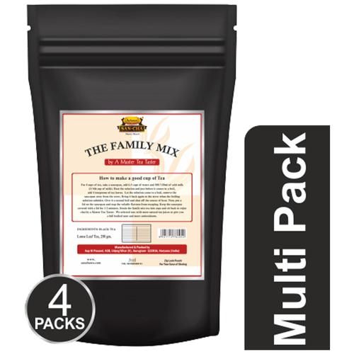 Sancha The Family Mix Tea - Darjeeling Leaf + Assam CTC Strong Kadak Regular Sancha The Family Mix Tea - Darjeeling Leaf + Assam CTC Strong Kadak Regular--250 g (Pack of 4)