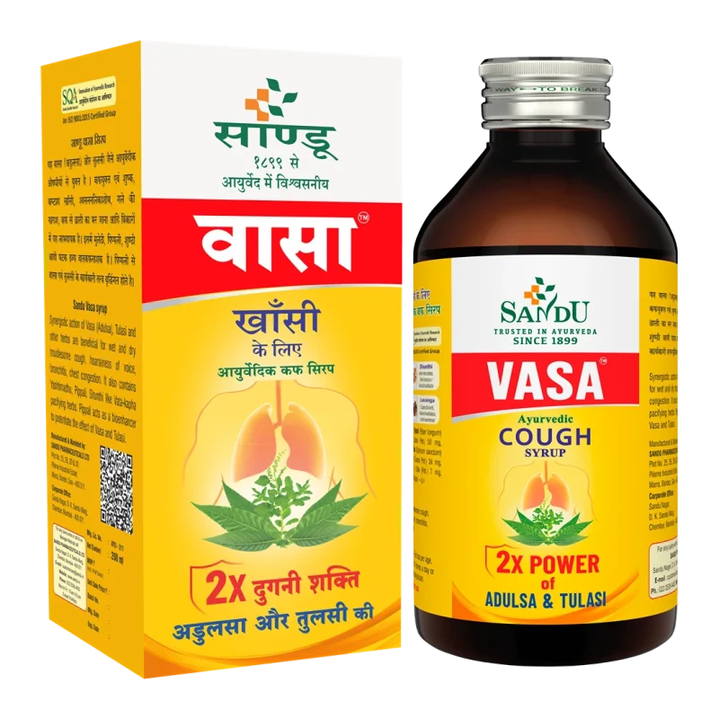 Sandu Vasa Herbal Cough Syrup with Adulsa & Tulsi