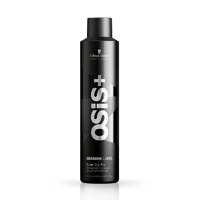 Schwarzkopf Professional Osis + Session Label Strong Hold Hair Super Dry Fix Spray Schwarzkopf Professional Osis + Session Label Strong Hold Hair Super Dry Fix Spray-Pack Size-300 ml