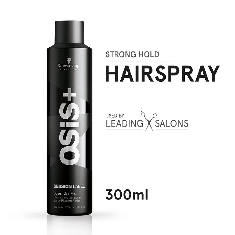 Schwarzkopf Professional Osis + Session Label Strong Hold Hair Super Dry Fix Spray - Image 2