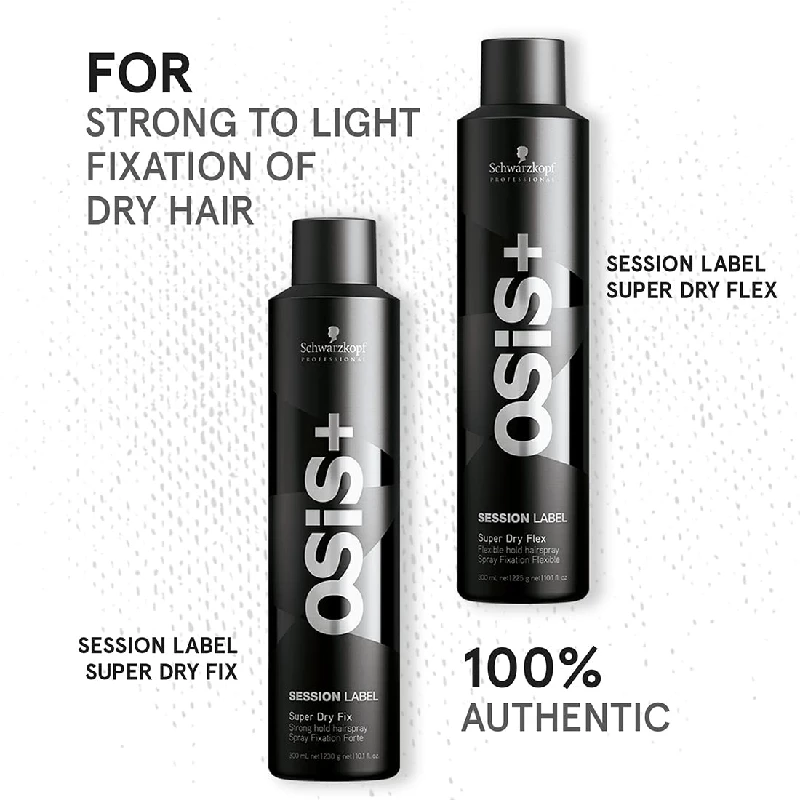 Schwarzkopf Professional Osis + Session Label Strong Hold Hair Super Dry Fix Spray - Image 6
