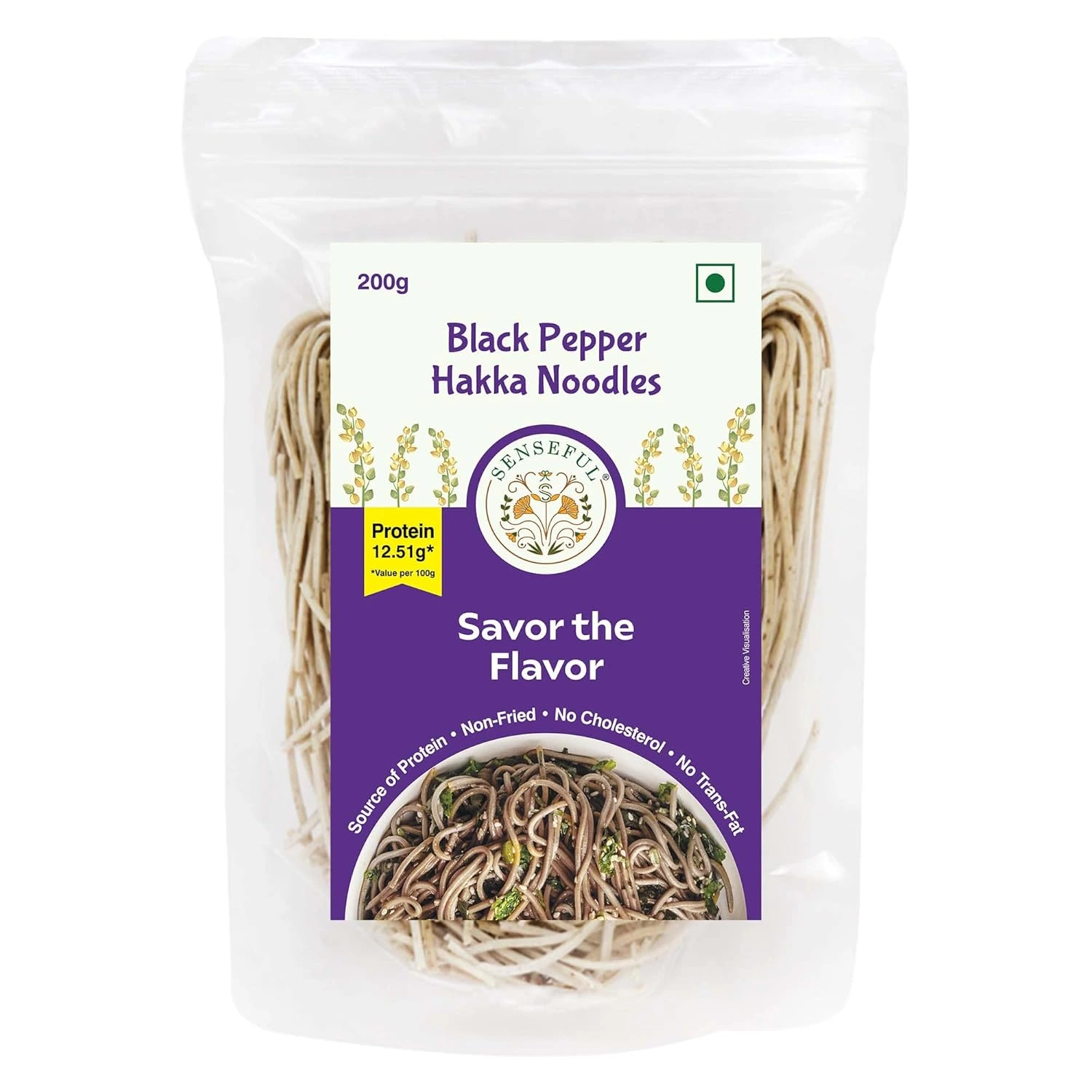 Senseful Black Pepper Hakka Noodles Senseful Black Pepper Hakka Noodles-Pack Size-200 g