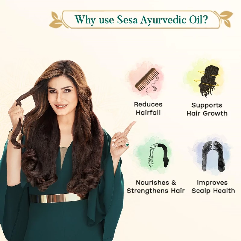 Sesa Ayurvedic Hair Oil & Ayurvedic Medicinal Shampoo - Image 3