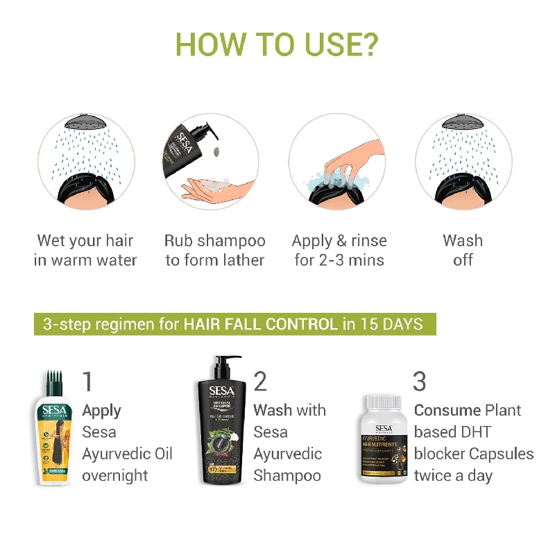 Sesa Ayurvedic Medicinal Shampoo For Hairfall Control - Image 12