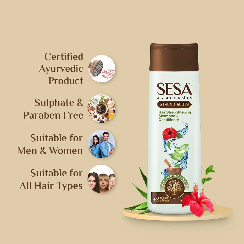 Sesa Ayurvedic Strong Roots Hair Shampoo And Conditioner - Image 4