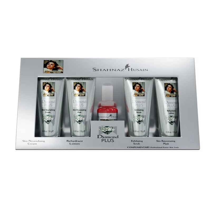 Shahnaz Husain Diamond Skin Revival Kit (Diamond Nourishing Cream, Diamond Scrub, Diamond Lotion, Diamond Rejuvenating Mask) - Free Professional Power Skin Tonic - Image 3