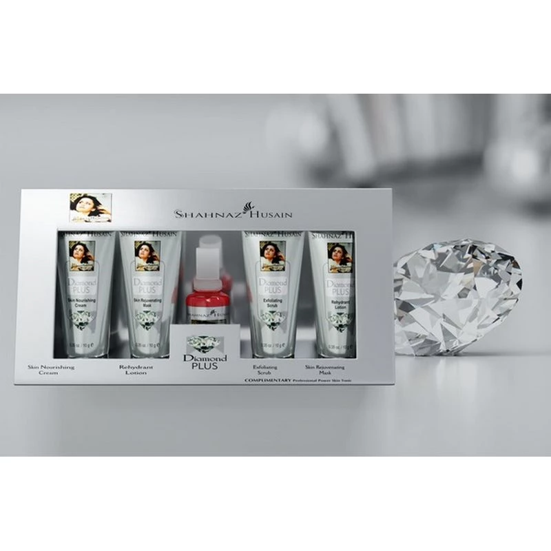 Shahnaz Husain Diamond Skin Revival Kit (Diamond Nourishing Cream, Diamond Scrub, Diamond Lotion, Diamond Rejuvenating Mask) - Free Professional Power Skin Tonic - Image 4
