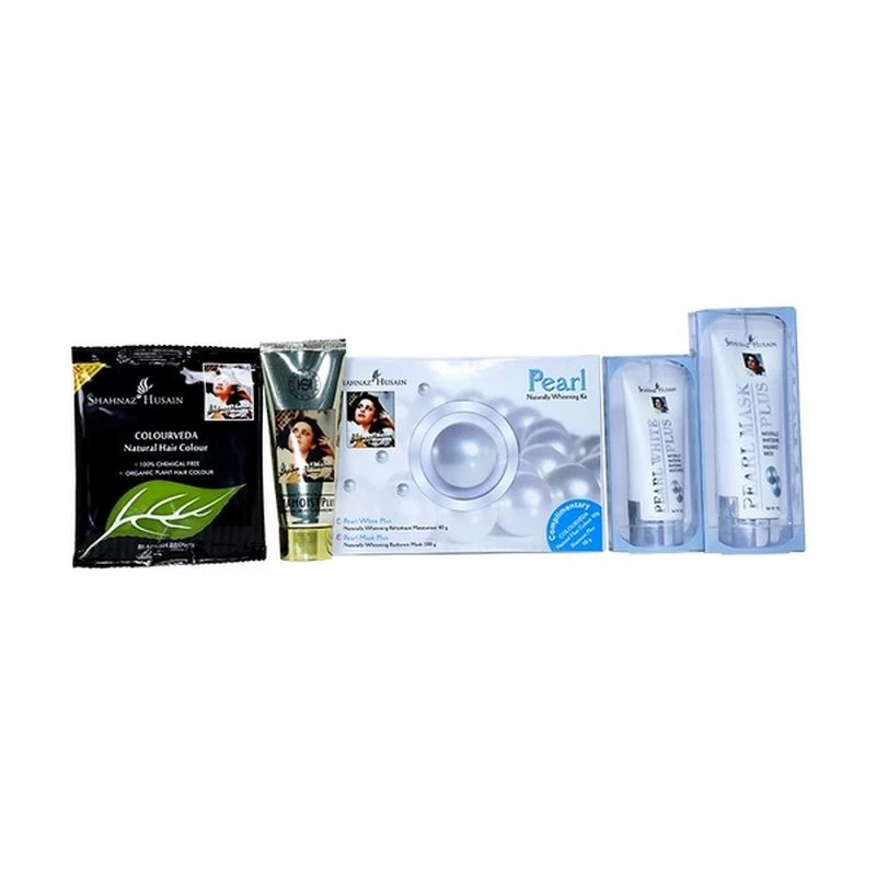 Shahnaz Husain Pearl Naturally Whitening Kit (p.w.p.40gm+p.m.p.100 Gm Free Shamoist Plus 50 Gm & Colour Veda Natural Hair Colour 50 Gm