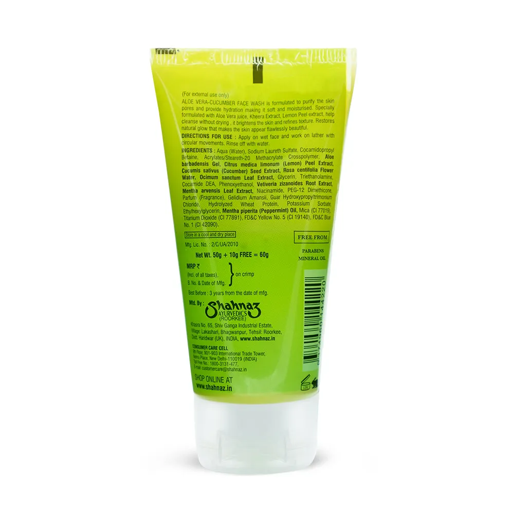 Shahnaz Husain Aloe Vera-Cucumber Face Wash - Image 2