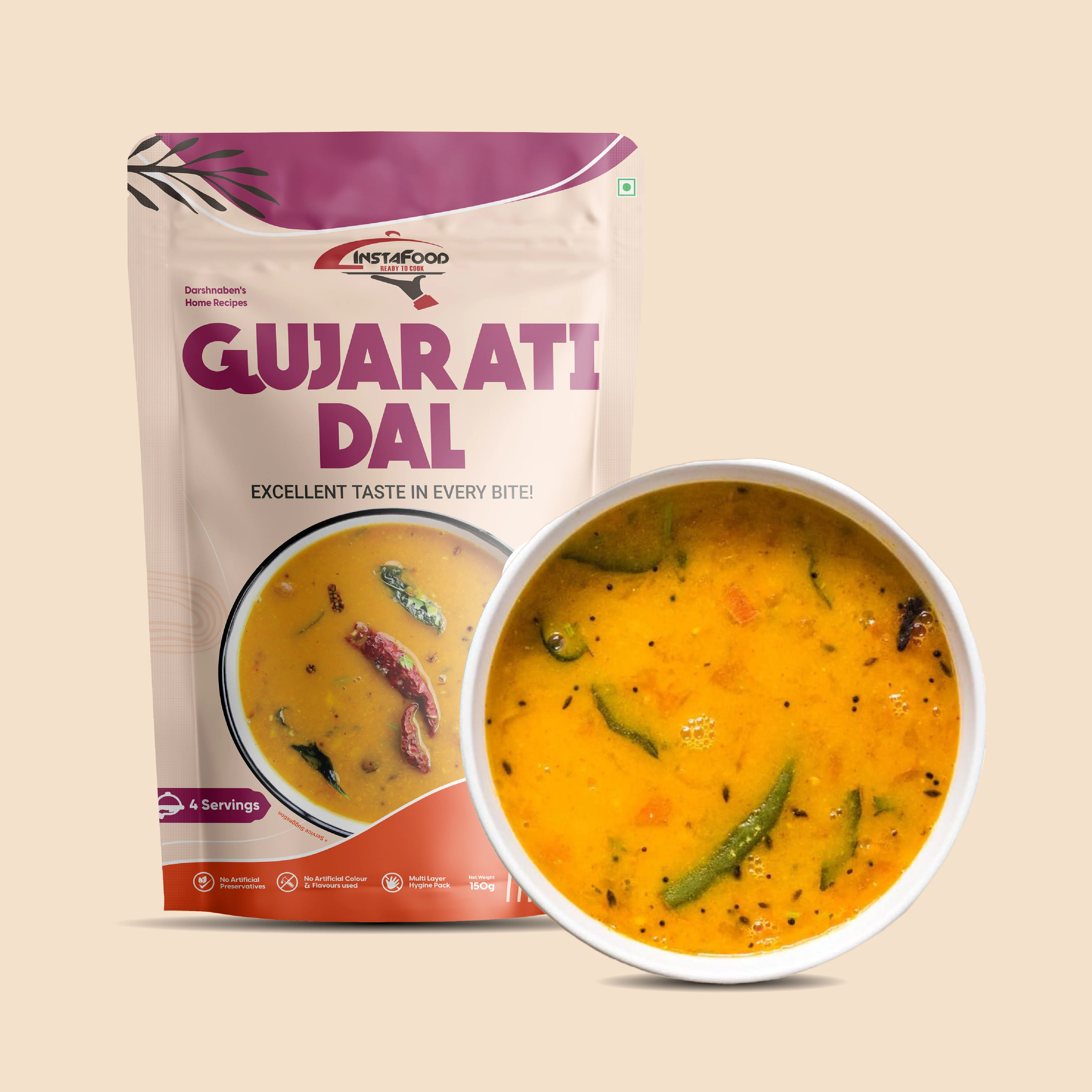 Sheta Instafood Gujarati Dal (Jain) Sheta Instafood Gujarati Dal (Jain)-Pack Size-150 g