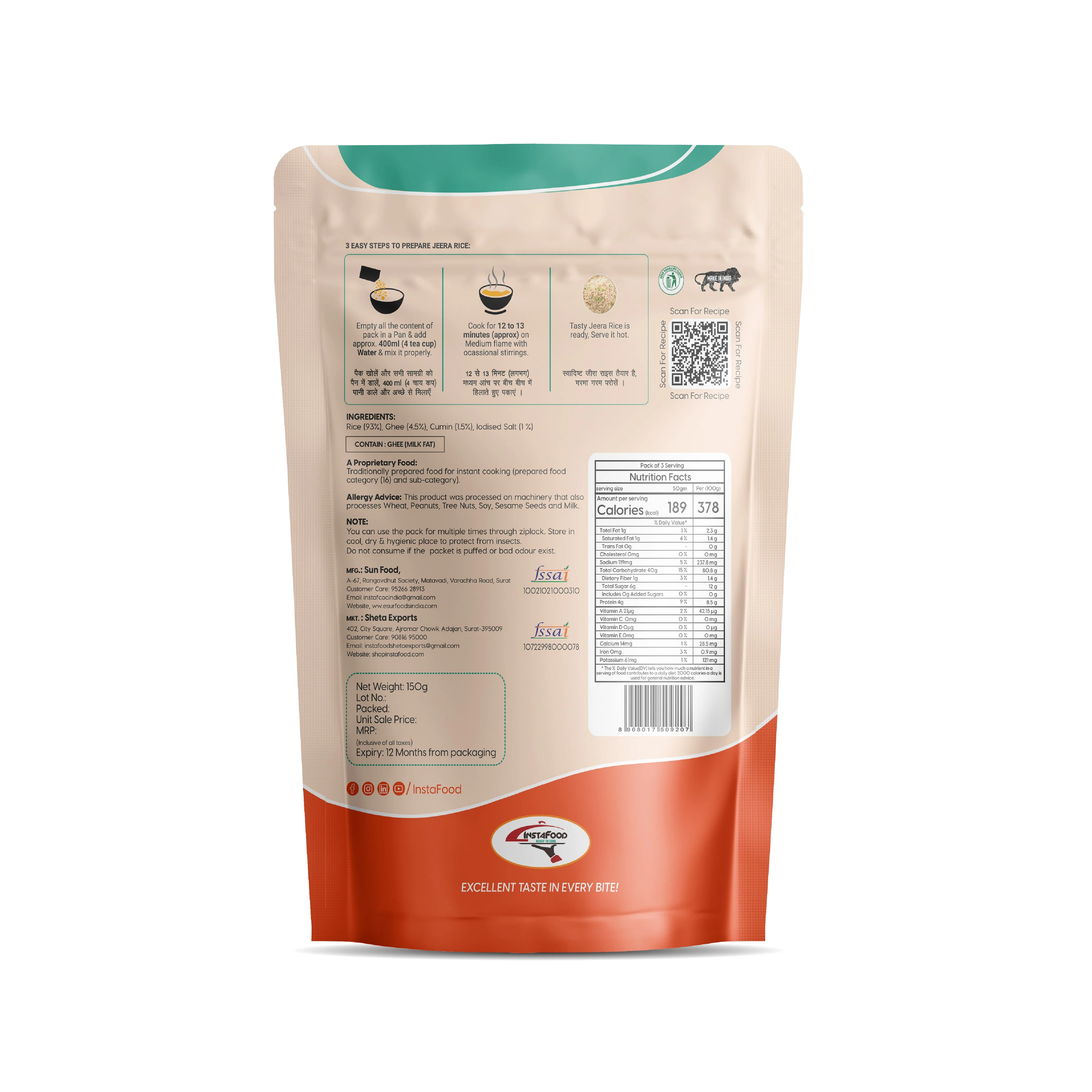 Sheta Instafood Jeera Rice (Jain) - Image 4