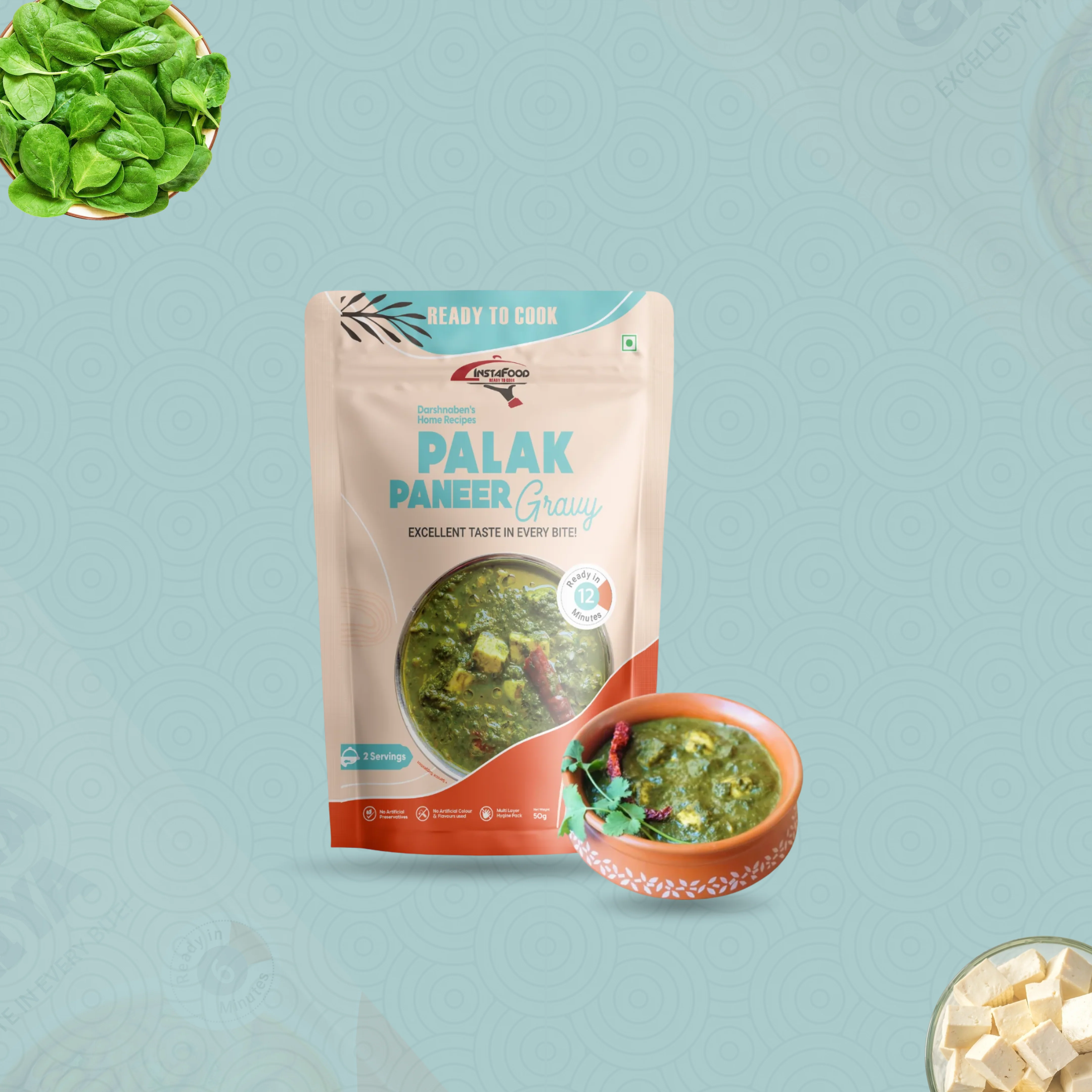 Sheta Instafood Palak Paneer Sheta Instafood Palak Paneer-Pack Size-50 g