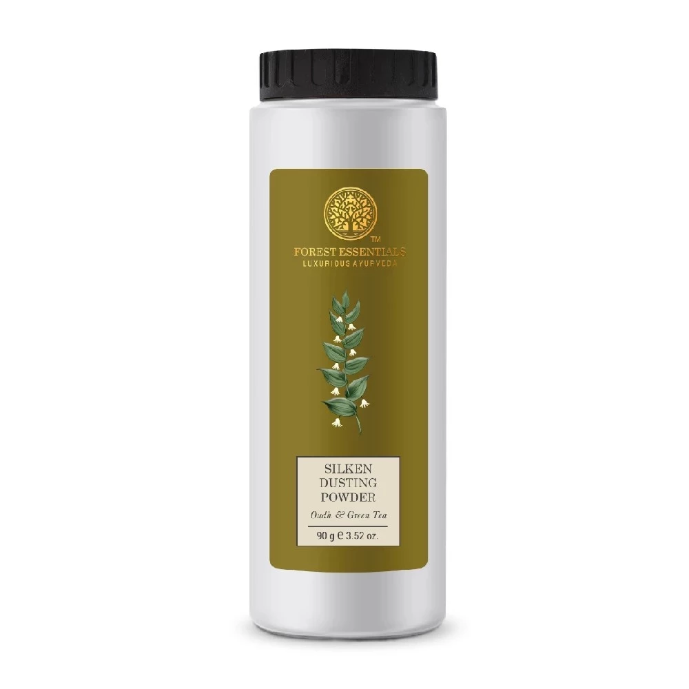 Forest Essentials Silken Dusting Powder Oudh & Green Tea - Image 1