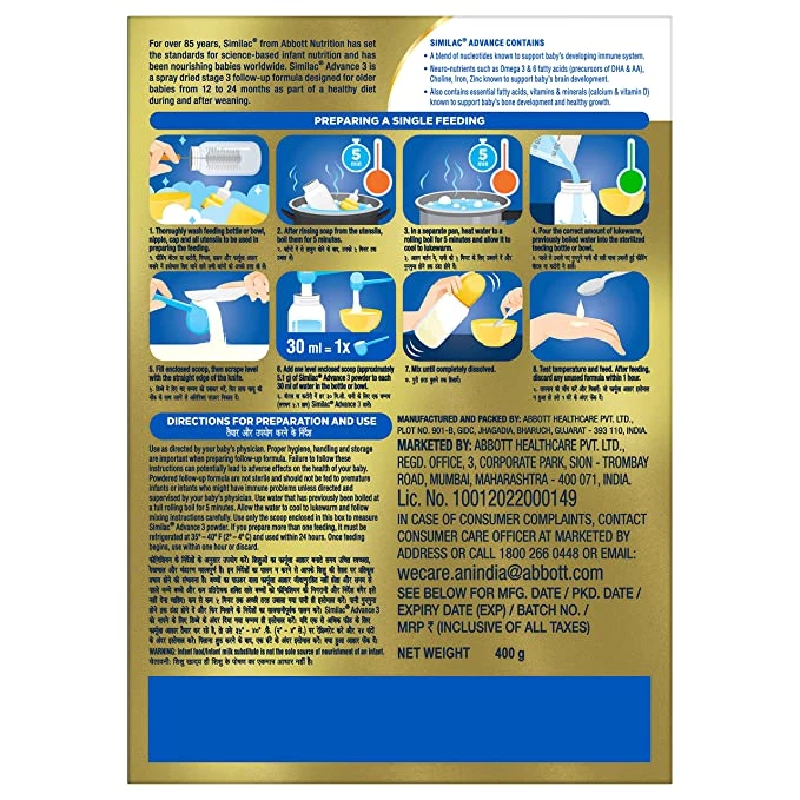 Similac Advance Follow-Up Formula Stage 3, 12 to 18 Months Infants - Image 2