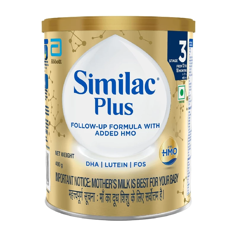 Similac Plus 3 Infant Milk Formula - Stage 3 Upto 24 Months Similac Plus 3 Infant Milk Formula - Stage 3 Upto 24 Months-Pack Size-400 g