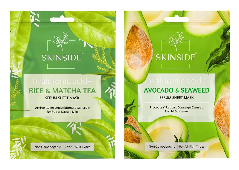 Skinside Serum Sheet Mask Rice & Matcha Tea & Avocado & Sea Weed