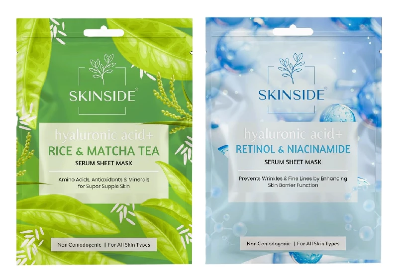 Skinside Serum Sheet Mask Rice & Matcha Tea & Retinol & Niacinamide