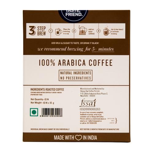 Sleepy Owl Hot Brew Mocha Bags - High Quality Arabica Beans Blend - Image 2