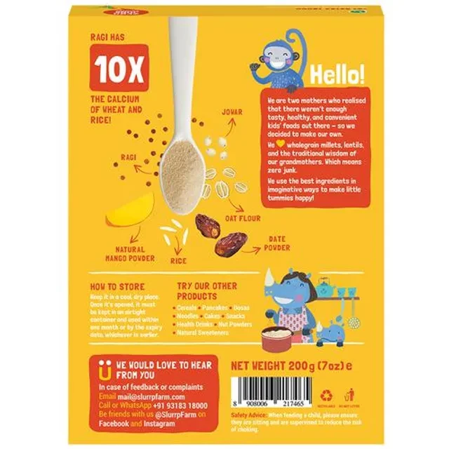 Slurrp Farm Cereal - Ragi, Rice & Mango With Milk - Image 2