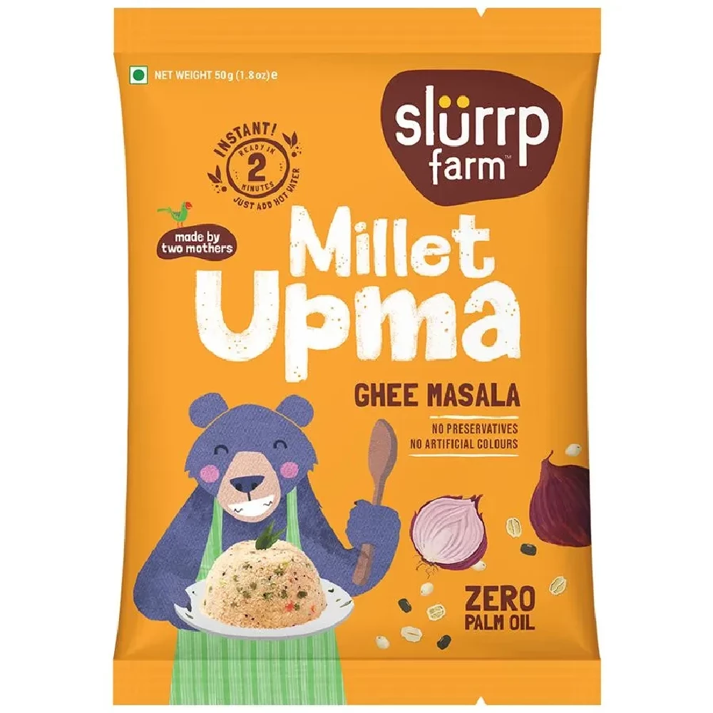 Slurrp Farm Instant Millet Upma - Ghee Masala, Zero Palm Oil, Protein & Fiber Rich - Image 2