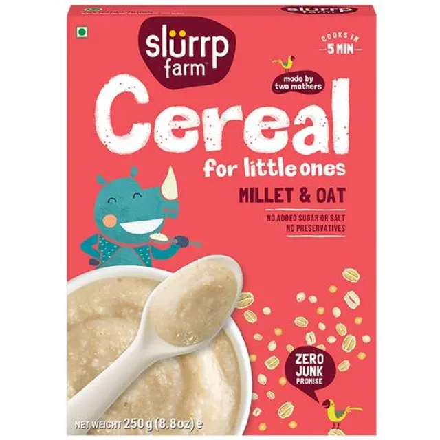 Slurrp Farm Millet & Oats Cereal, No Sugar, No Preservatives, No Artificial Flavours Slurrp Farm Millet & Oats Cereal, No Sugar, No Preservatives, No Artificial Flavours-Pack Size-250 g