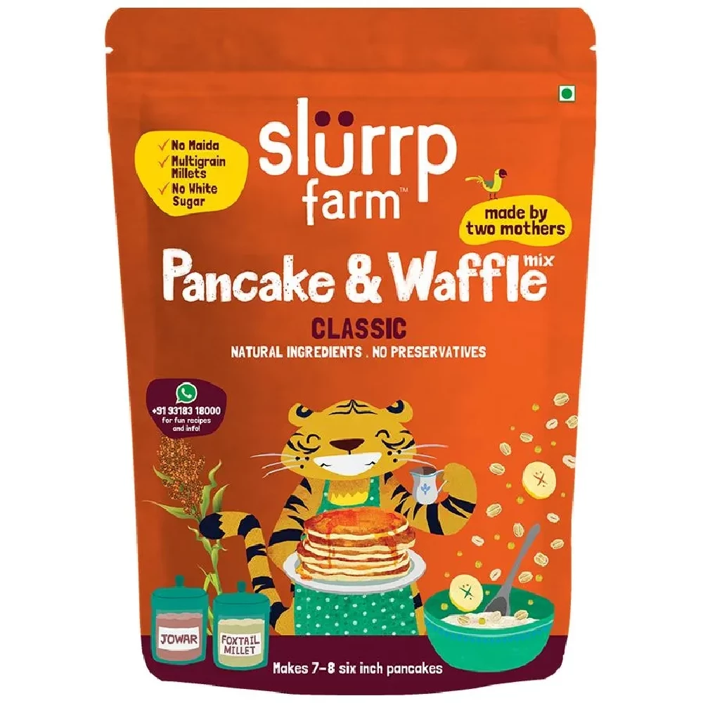 Slurrp Farm Millet Pancake & Waffle Mix - Classic & Supergrains--150 g Pouch