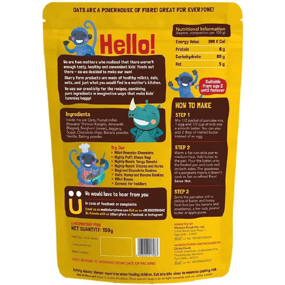 Slurrp Farm Millet Pancake Mix - Banana, Choco-Chip & Supergrains - Image 3