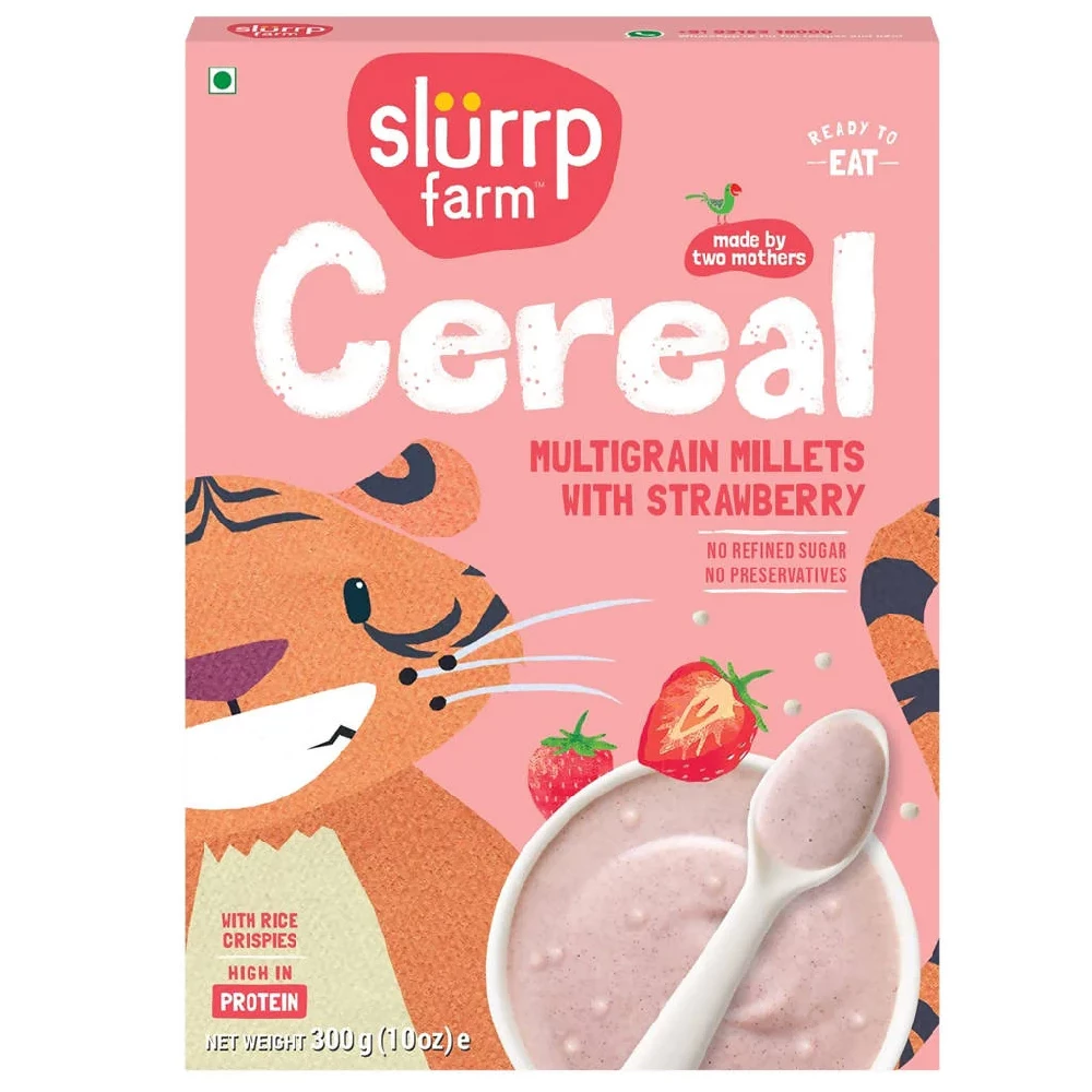 Slurrp Farm Multigrain Millets With Strawberry Cereal Slurrp Farm Multigrain Millets With Strawberry Cereal-Pack Size-300 g