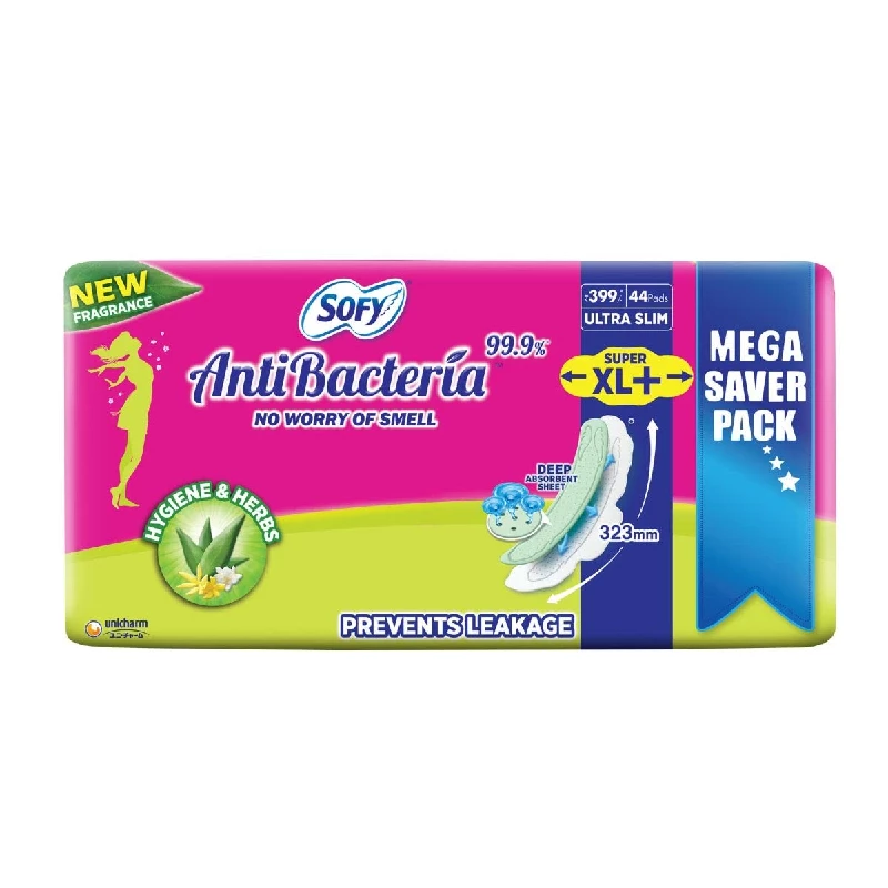 Sofy Anti Bacteria Extra Long Sanitary Pads Sofy Anti Bacteria Extra Long Sanitary Pads-Pack Size-44 Pads