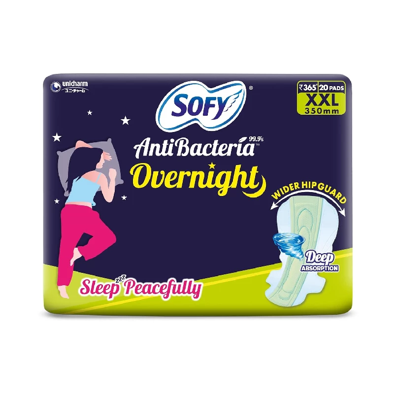 Sofy Anti Bacteria Overnight Extra Long Sanitary Pads Sofy Anti Bacteria Overnight Extra Long Sanitary Pads-Pack Size-20 Pads