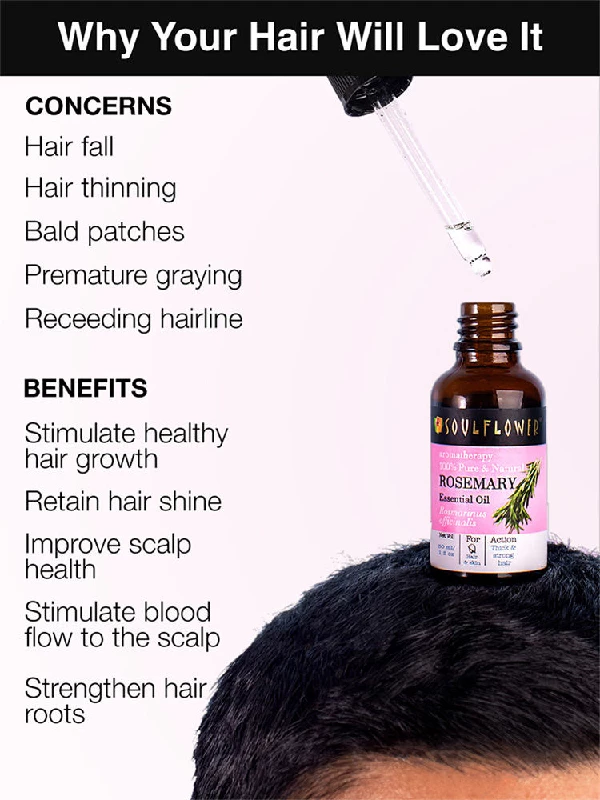 Soulflower Organic Rosemary Hair Growth Essential Oil - Image 3