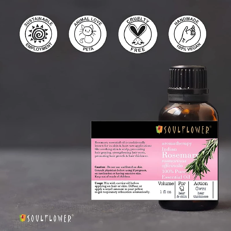 Soulflower Rosemary Essential Hair Oil with Clinically Tested and Certified Orgainc 100% Pure & Natural Undiluted - Image 8