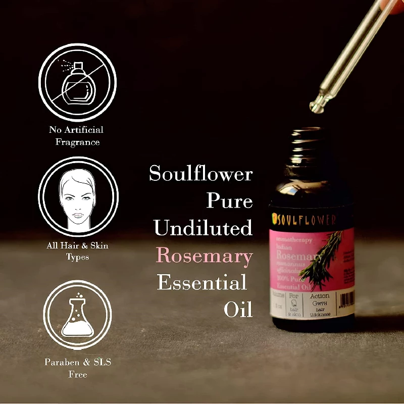 Soulflower Rosemary Essential Hair Oil with Clinically Tested and Certified Orgainc 100% Pure & Natural Undiluted - Image 9