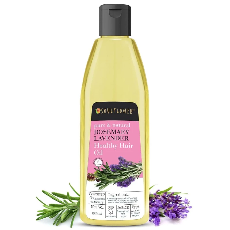 Soulflower Rosemary Lavender Hair Oil with 100% Pure & Natural Undiluted Coldpressed Oil Soulflower Rosemary Lavender Hair Oil with 100% Pure & Natural Undiluted Coldpressed Oil-Pack Size-225 ml