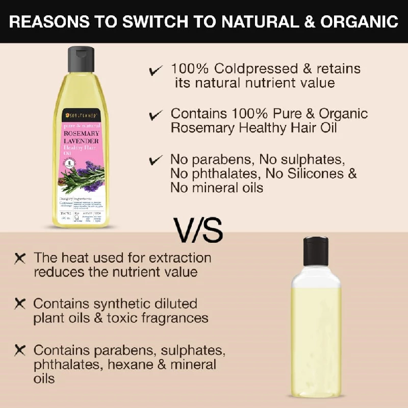 Soulflower Rosemary Lavender Hair Oil with 100% Pure & Natural Undiluted Coldpressed Oil - Image 4