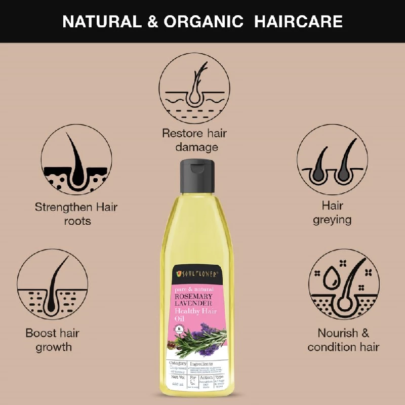 Soulflower Rosemary Lavender Hair Oil with 100% Pure & Natural Undiluted Coldpressed Oil - Image 7