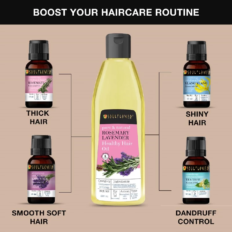 Soulflower Rosemary Lavender Hair Oil with 100% Pure & Natural Undiluted Coldpressed Oil - Image 8