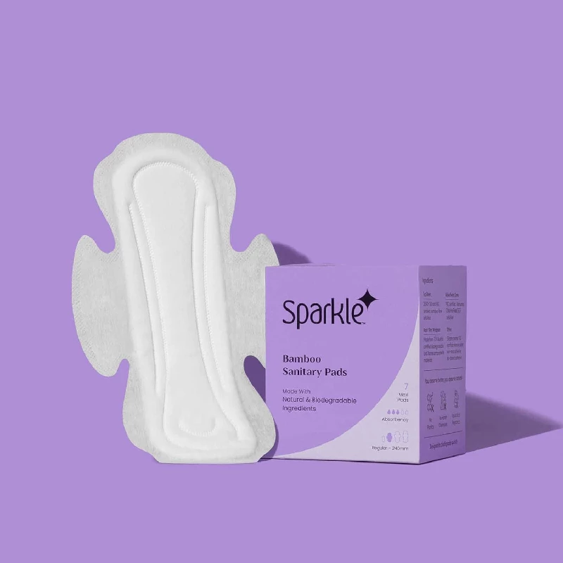 Sparkle Biodegradable & Compostable Bamboo Sanitary Pads 1 Regular, 2 Large & 1 Overnight - Image 2