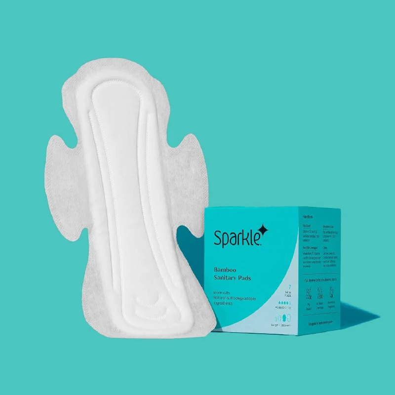 Sparkle Biodegradable & Compostable Bamboo Sanitary Pads 1 Regular, 2 Large & 1 Overnight - Image 3