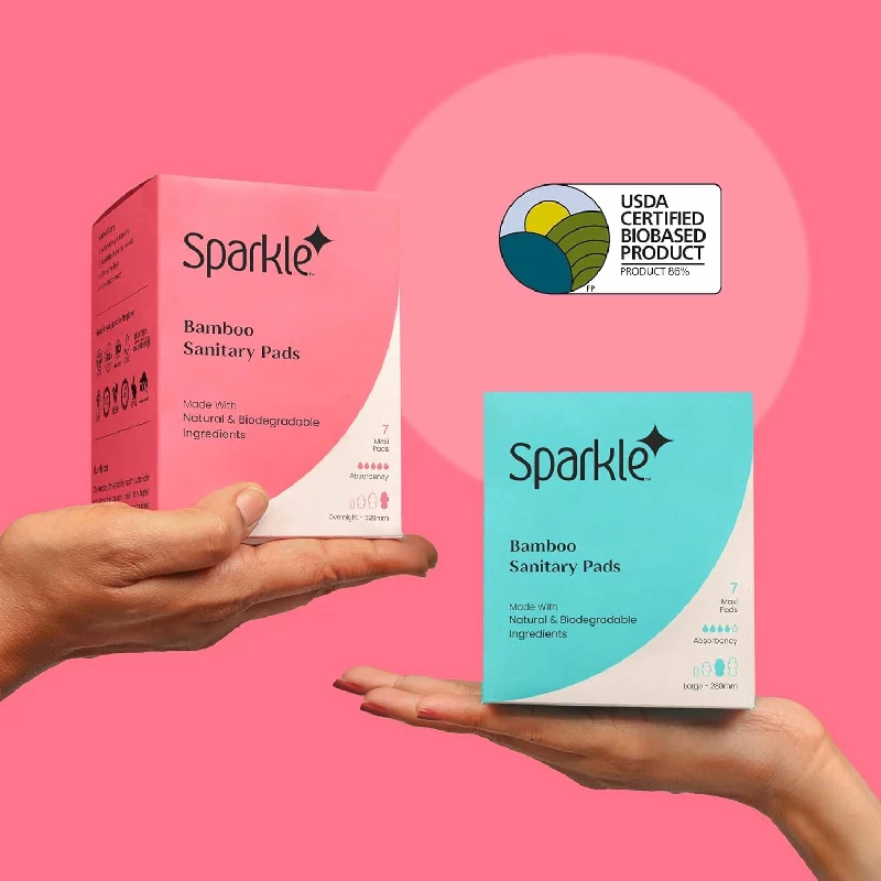 Sparkle Biodegradable & Compostable Bamboo Sanitary Pads - Image 6