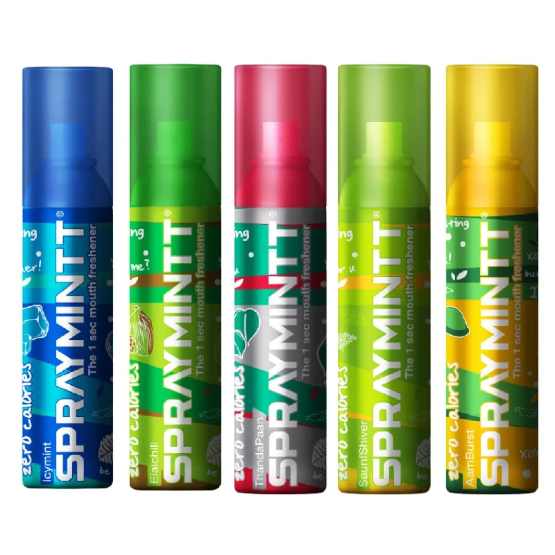 Spraymintt Mouth Freshener All Flavours of Combo Spraymintt Mouth Freshener All Flavours of Combo-Pack Size-Combo of 5