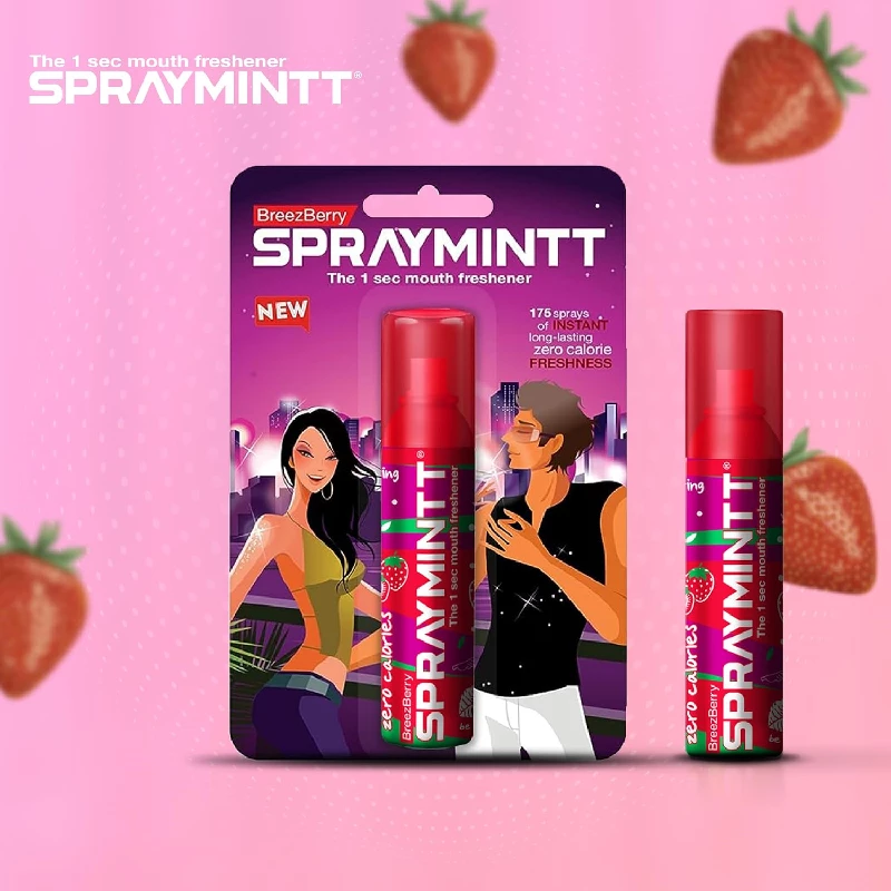 Spraymintt Mouth Freshener Breezberry flavour & Elaichi flavour 15 g - Image 2