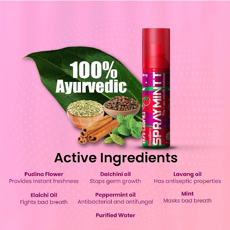 Spraymintt Mouth Freshener Icymint flavour & Breezberry flavour 15 g - Image 5