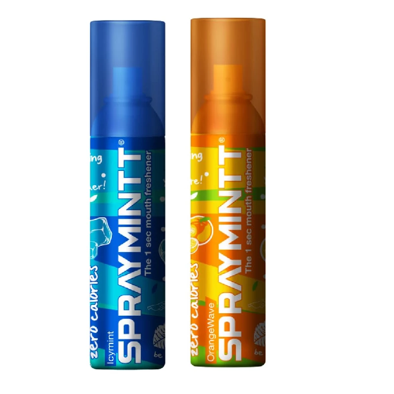 Spraymintt Mouth Freshener Icymint flavour & Orangewave flavour 15 g Spraymintt Mouth Freshener Icymint flavour & Orangewave flavour 15 g-Pack Size-Combo of 2