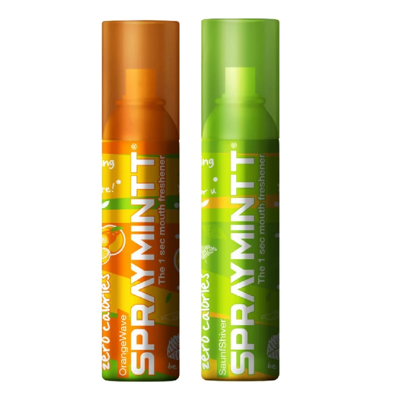 Spraymintt Mouth Freshener Orangewave flavour & Saunfshiver flavour 15 g Spraymintt Mouth Freshener Orangewave flavour & Saunfshiver flavour 15 g-Pack Size-Combo of 2