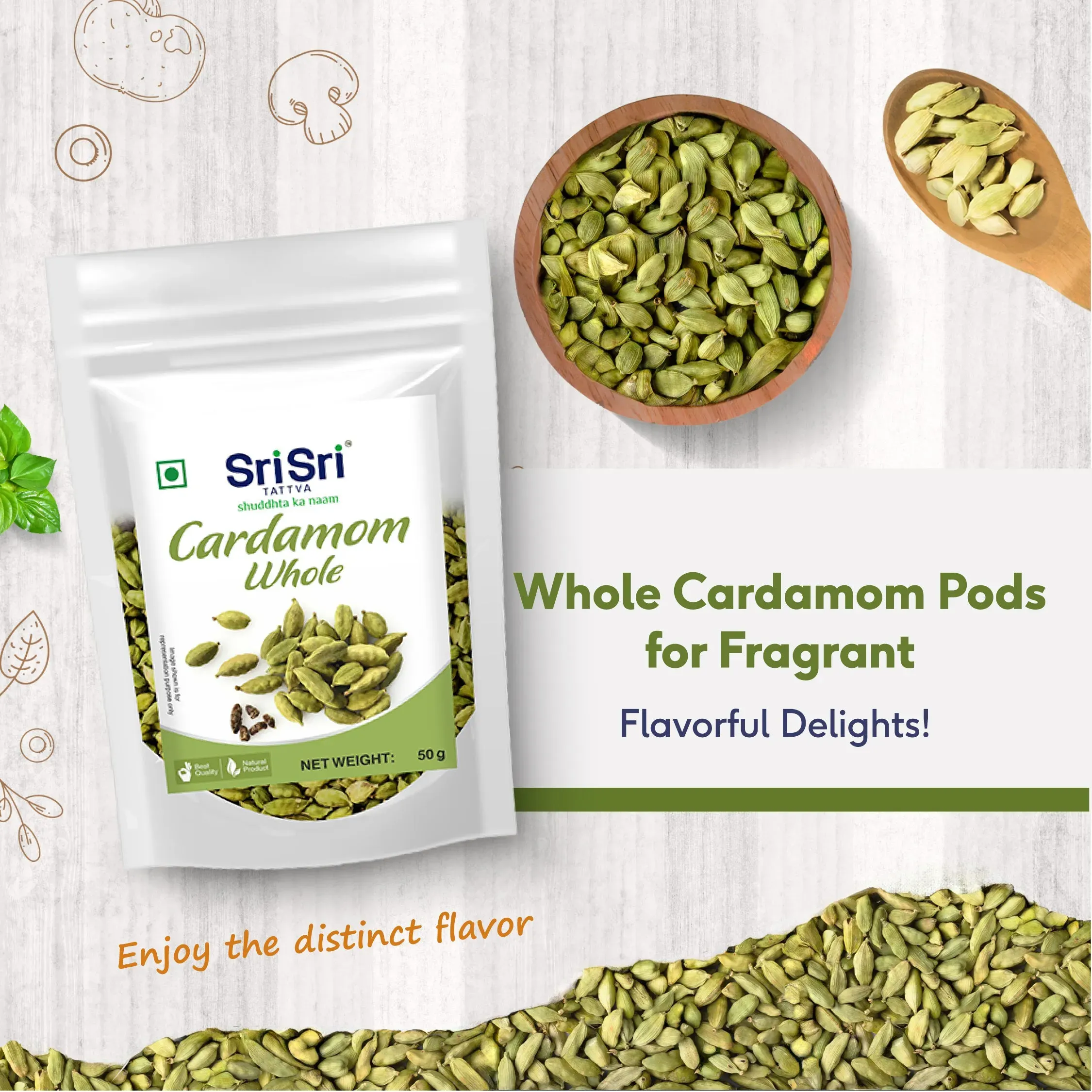 Sri Sri Tattva Cardamom Whole - Image 2