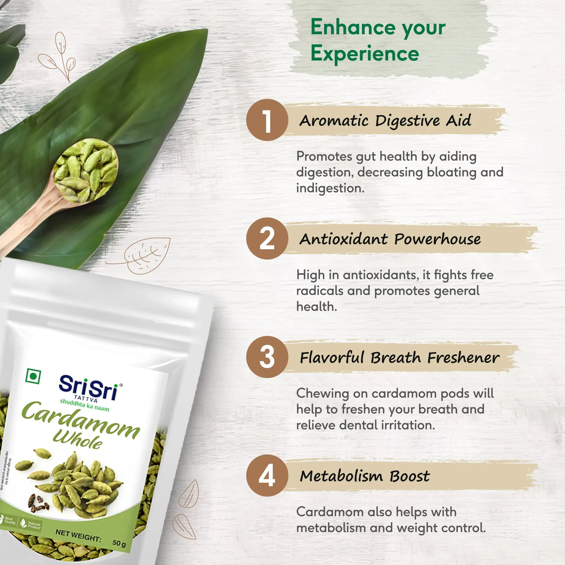 Sri Sri Tattva Cardamom Whole - Image 3