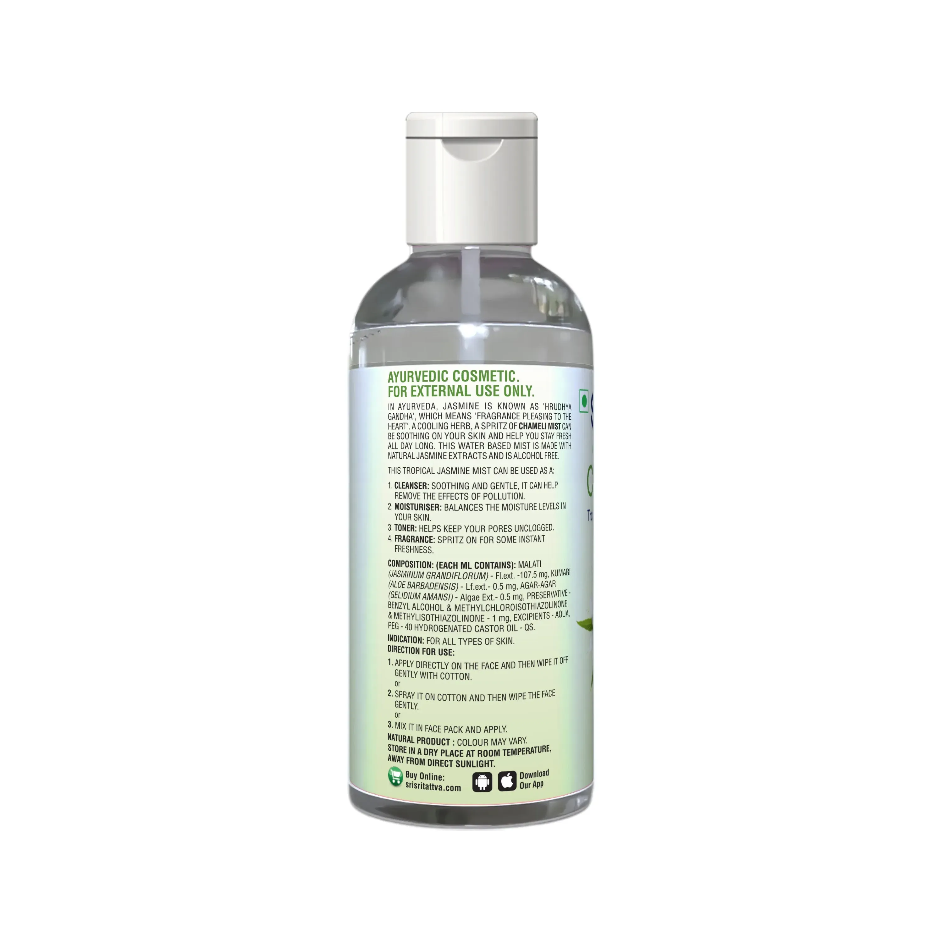 Sri Sri Tattva Chameli Jasmine Mist Flip Top - Image 2